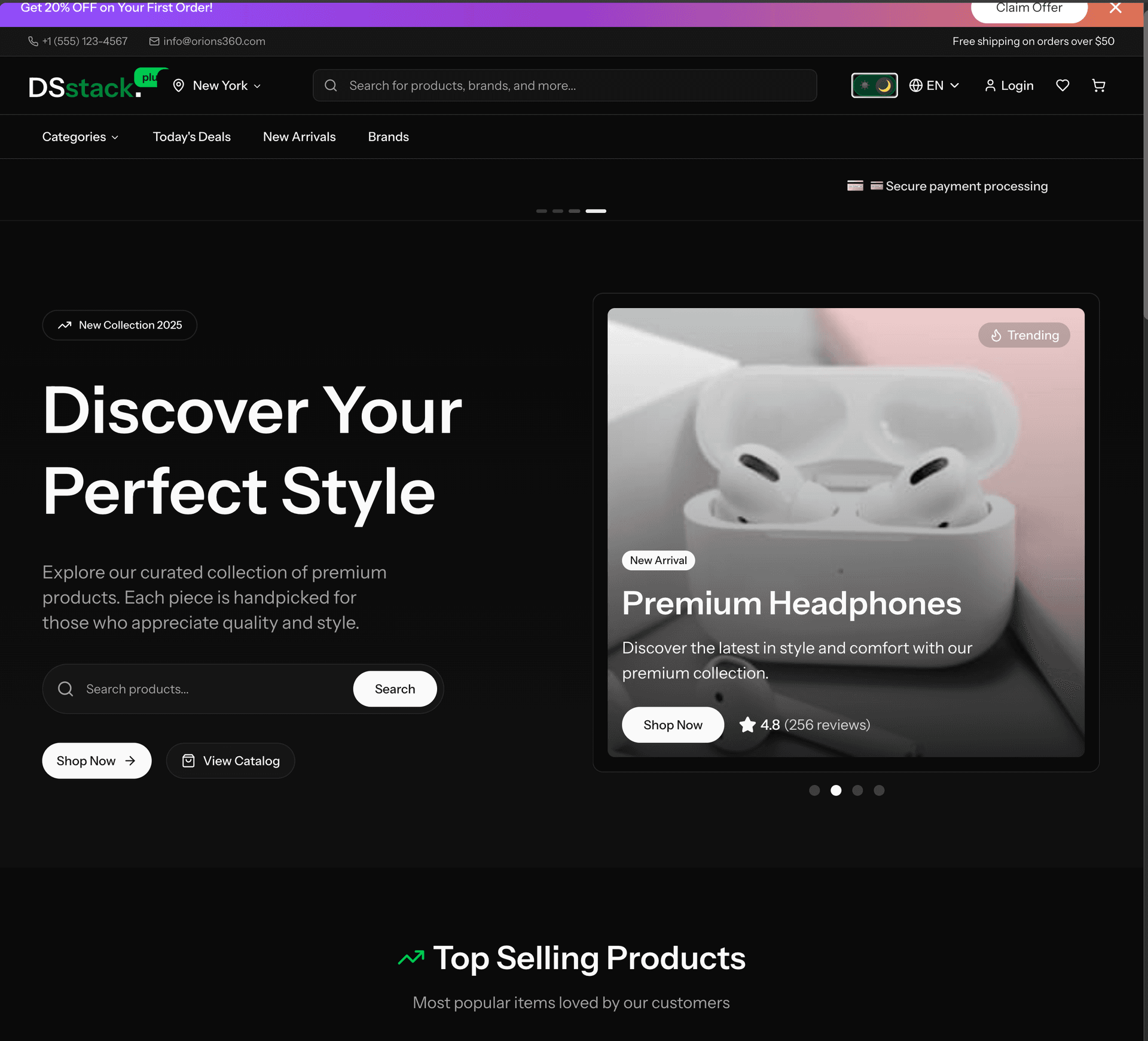 Analytics dashboard - Dark Mode